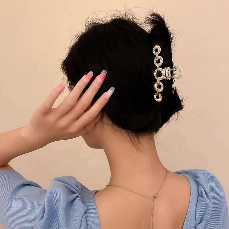 Korean Fashion Pearl Diamond Inlaid Hollow Hair Accessories