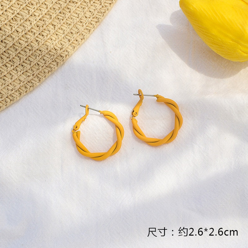 Yellow Lemon Earrings Design Peach Heart Love Sweet Girl Earrings