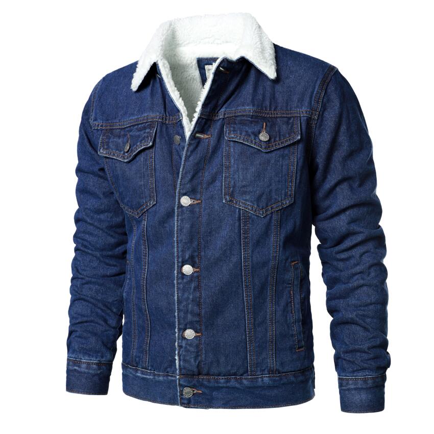 Men Denim Jackets Slim Casual Coats Thicker Winter Jean Jackets Warm Coats