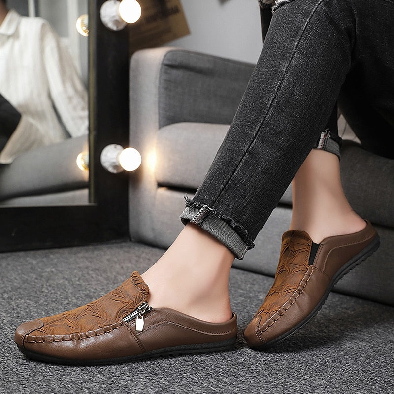 Men Half shoes Slip On Loafers Slippers Classic Lightweight Outdoor Flat