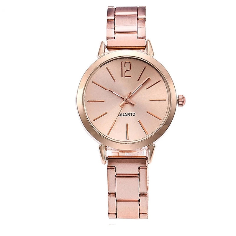 Rhinestone Rose Gold Watch Women Top Ladies Casual Quartz Watch