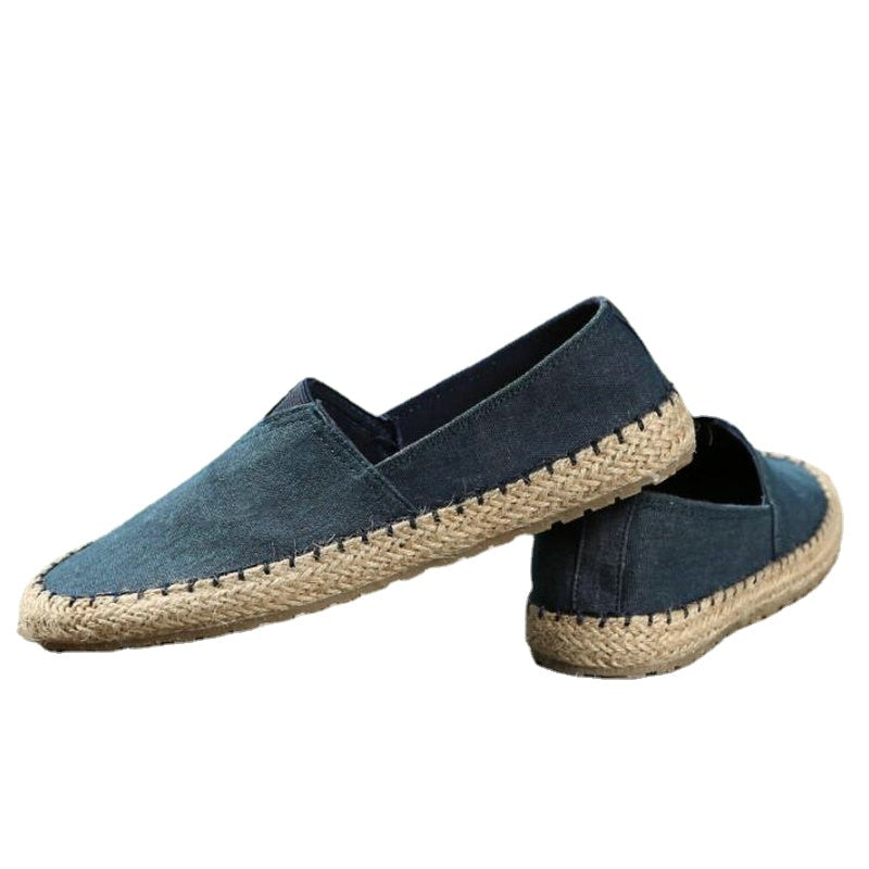 Footwear Flat Shoes Hemp Lazy Flats Men Moccasins Loafers Driving Shoes