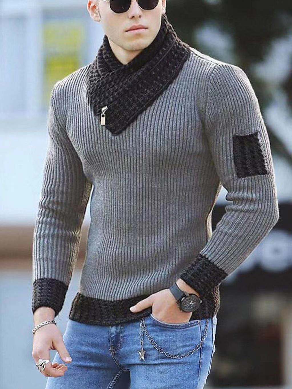 Men Sweater Wool Turtleneck Winter Warm Cotton Pullovers Sweaters