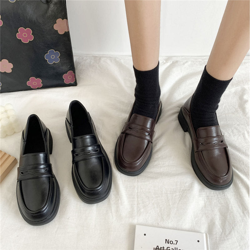 loafers School Jk Uniform Lolita Shoes College Gothic loafers for women boots