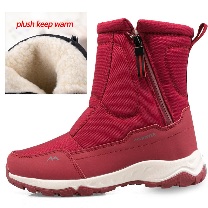 Men Boots Winter Shoes Warm Snow Boots Mid-calf Warm Shoes Boots