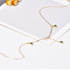 Simple Round Green Zircon Anklets