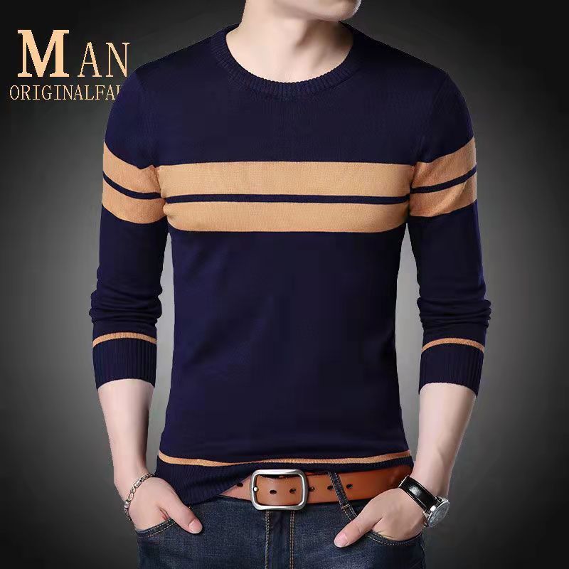 Button Casual Sweaters Man Long Sleeve Pullover Knitting Streetwear