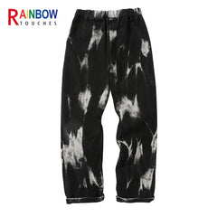 Pants Tie Dye Printing Hip Hop Loose Casual Cargo Straight Pant Men