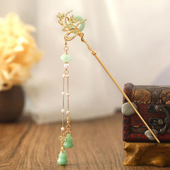 Chinese Style Hanfu Headpiece Women Flower Long Tassel Hairpin