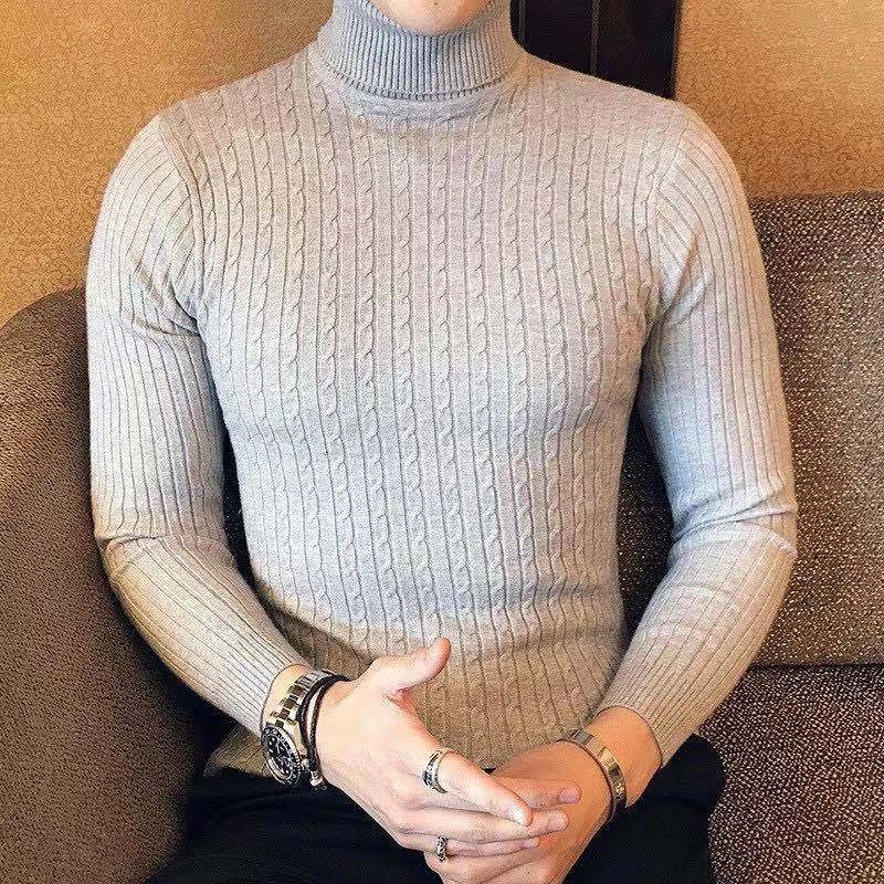 Men Sweater Wool Turtleneck Winter Warm Cotton Pullovers Sweaters