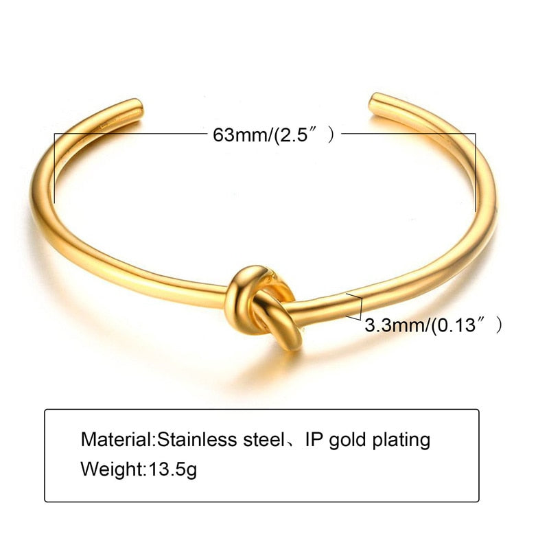 Trendy Round Circular Open Knot Cuff Bangle Bracelets