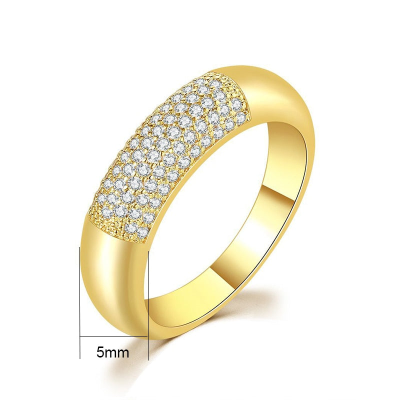 Handmade Eternity Promise Gold Color Crystal Ring