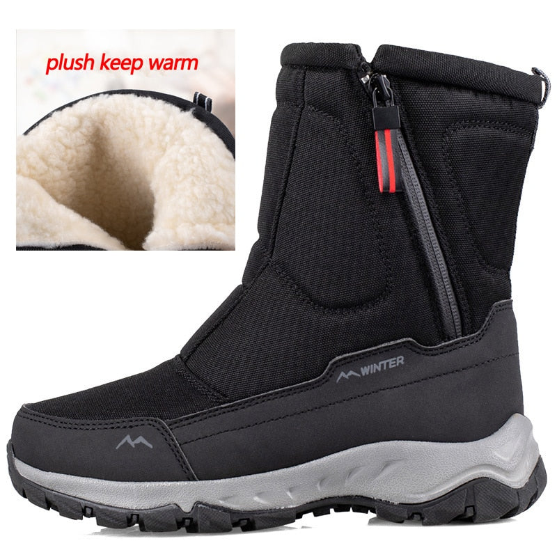 Men Boots Winter Shoes Warm Snow Boots Mid-calf Warm Shoes Boots