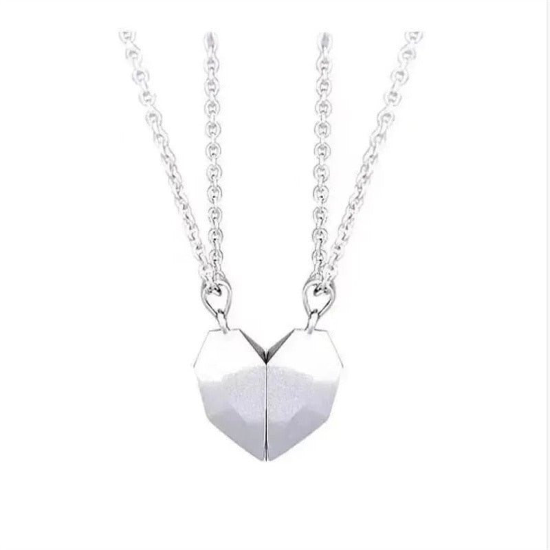 Fashion Magnetic Couple Lovers Gothic Punk Heart Pendant Necklace