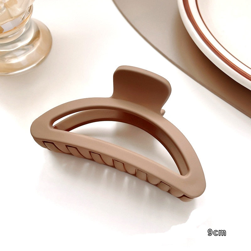 Matte Solid Hair Claw Elegant Simple Acrylic Hair Clips