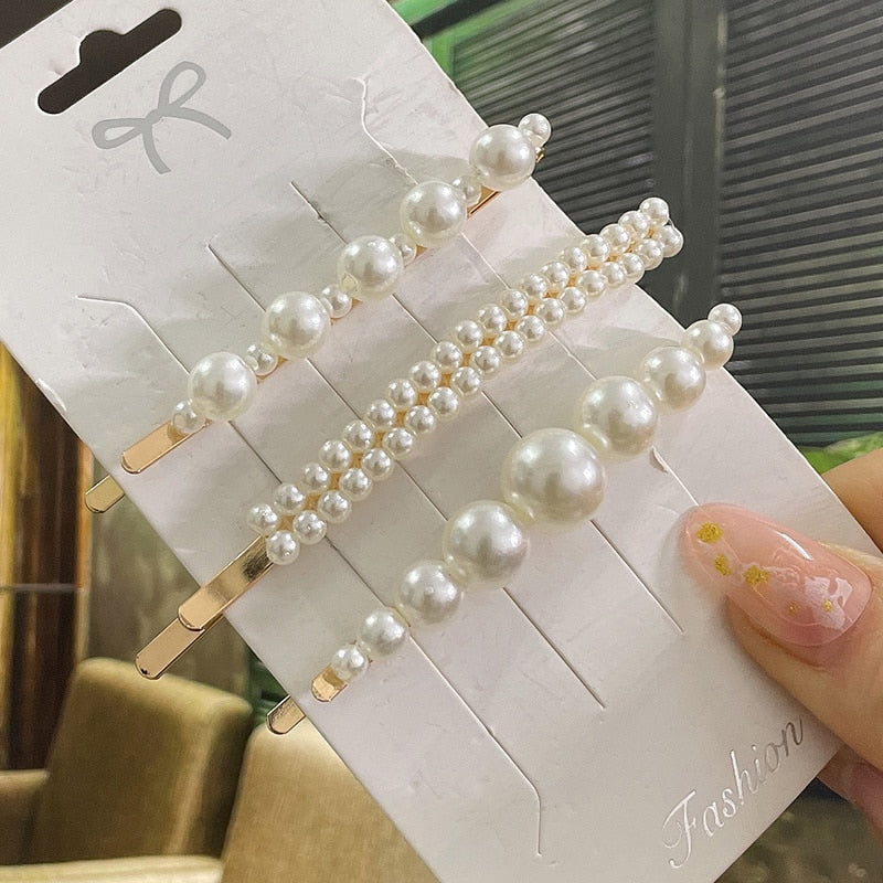 Simulated Pearl Hair Clips For Women