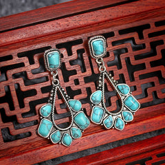 Fashion Retro Colorful 925 silver needle Unique Design Female Earrings