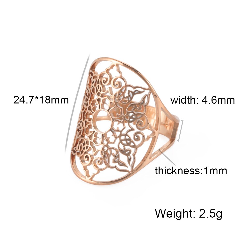 Geometric Flower of Life Ring Adjustable Stainless Steel Ring