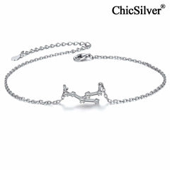 Silver Anklets for Women Constellation