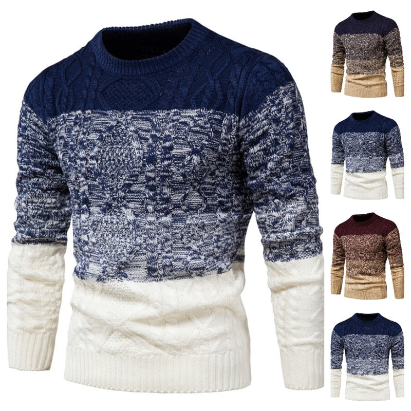 Mens Sweaters Thick Winter Warm Breathable Wool Sweaters Knit Pullover