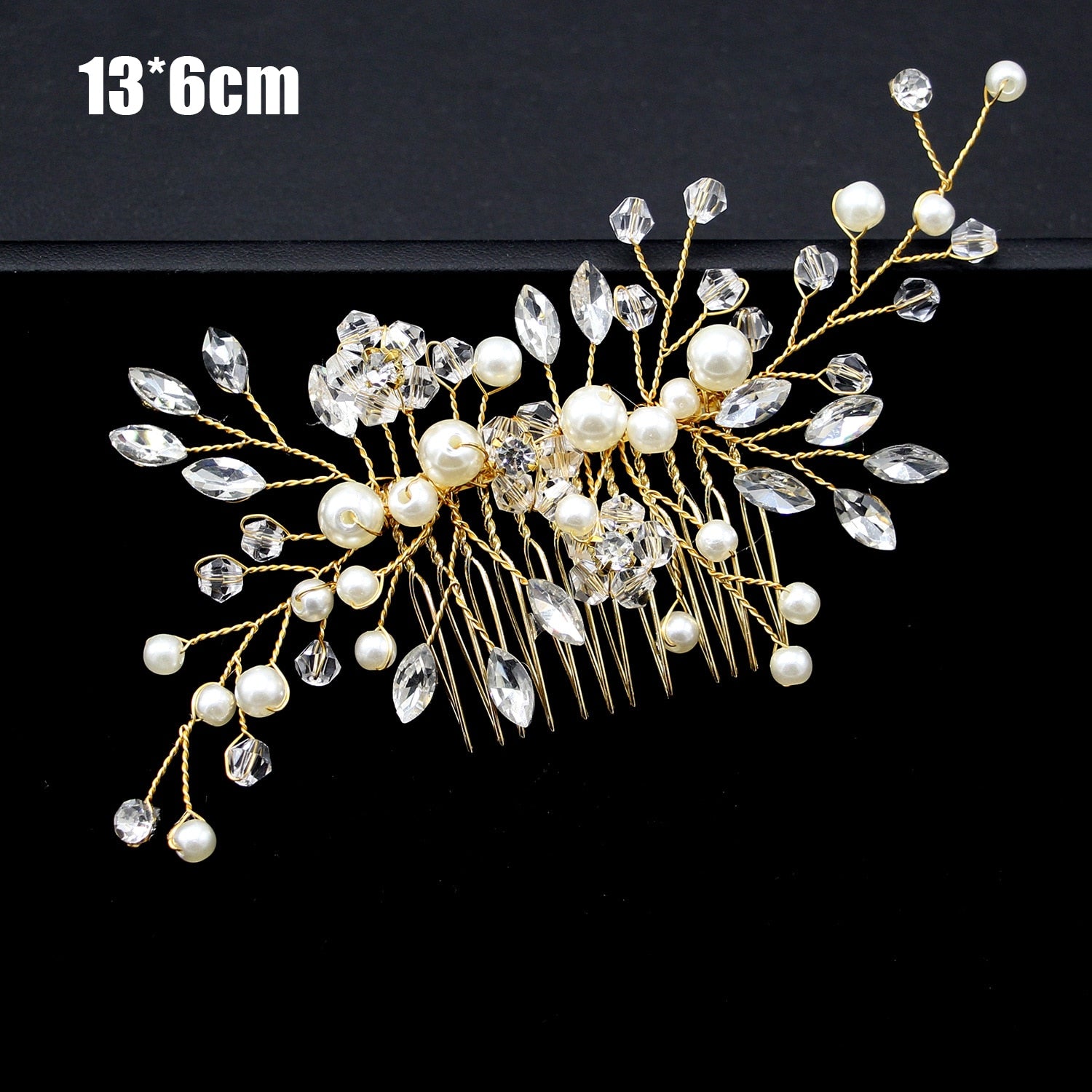 Silver Color Pearl Rhinestone Wedding Hair Combs