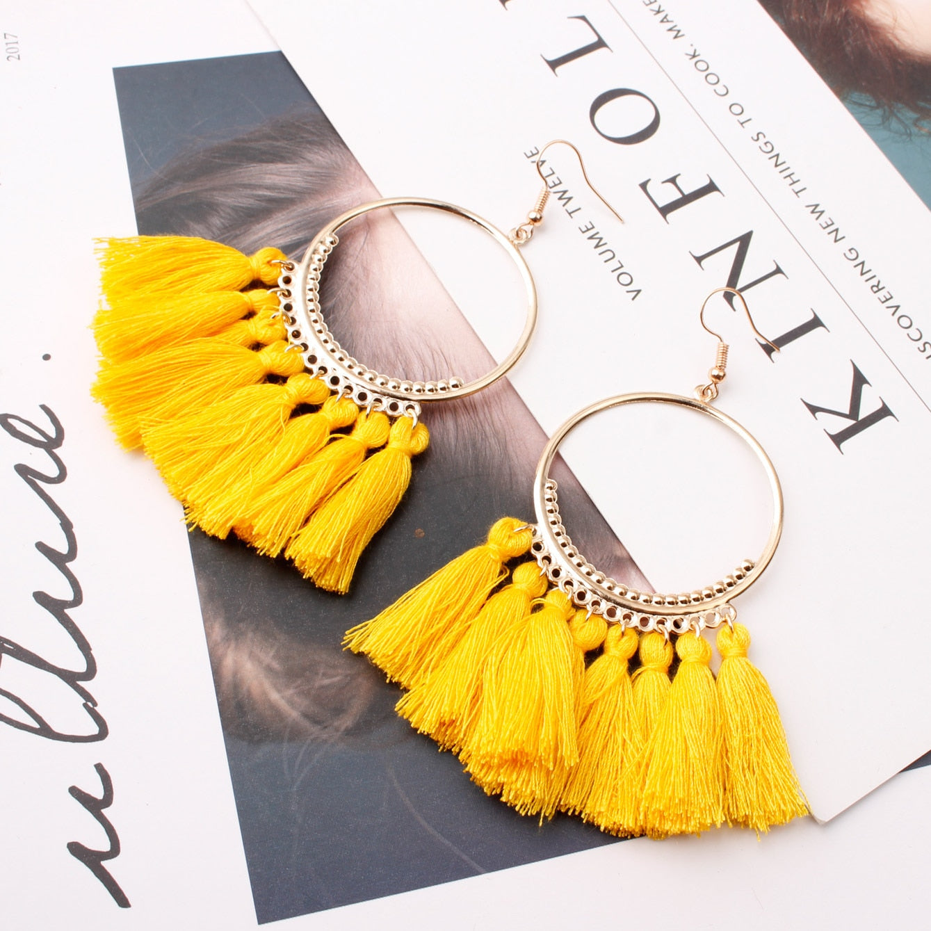 Fashion Tassel Earrings Creative Jewelry Large Hoop Earrings