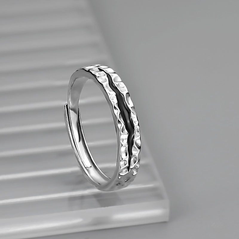 Fashion Silver Color Minimalist Irregular Twined Finger Rings