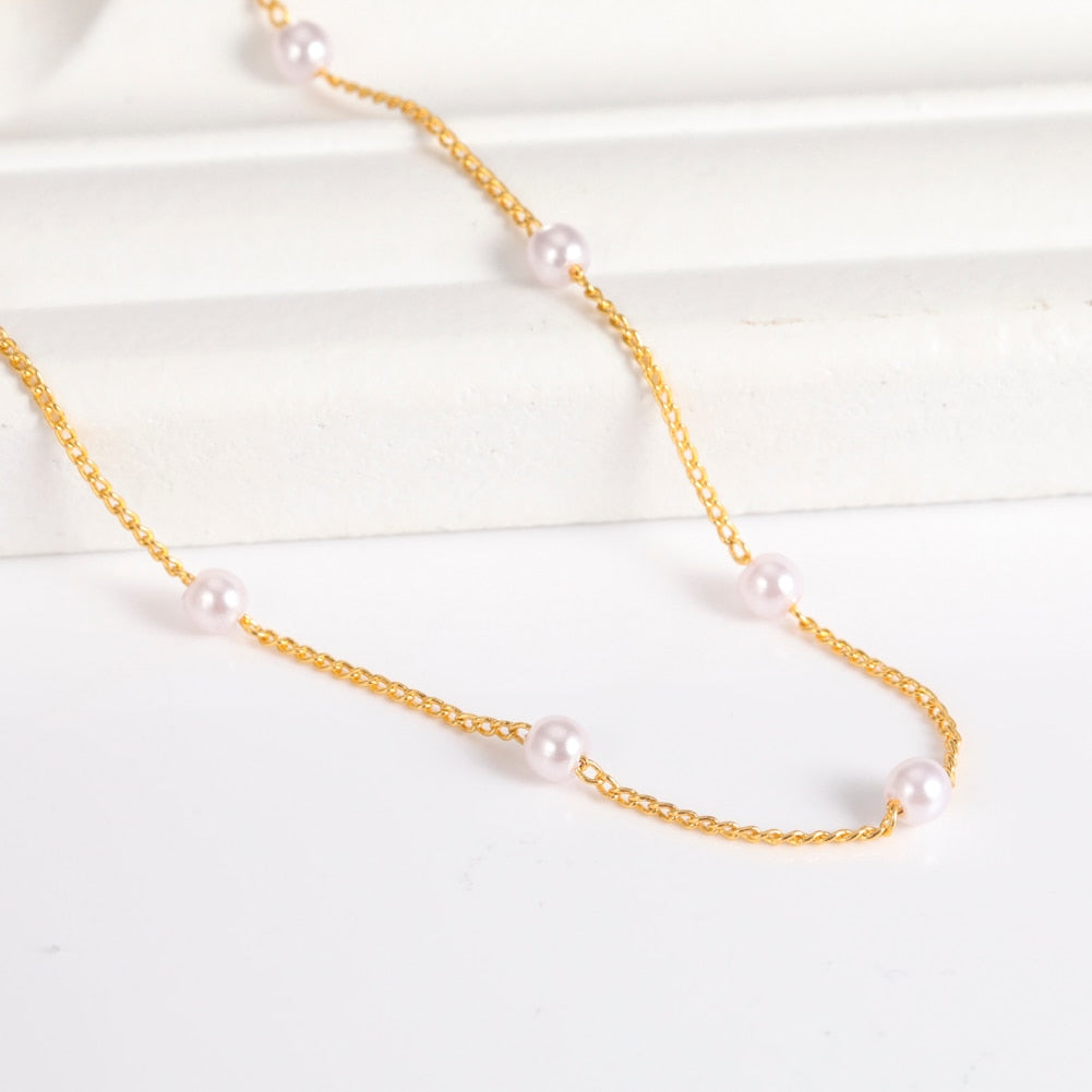 Elegant Pearl Anklet for Women Stainless Steel Anklet