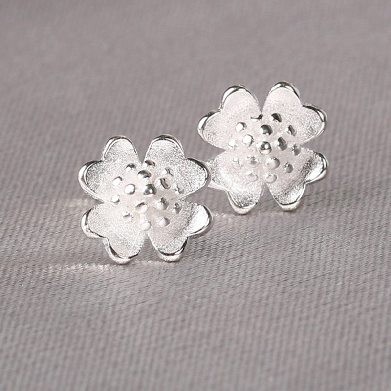 Silver Needles Lovely Mini Stud Earrings Women Cute Heart Star Moon