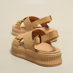 Summer Women Platform Sandals Soft Sole Cross Strap