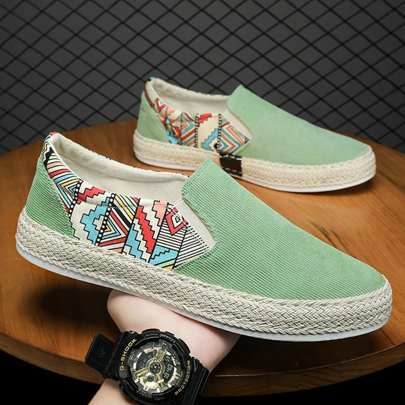 Men Sneakers Casual Summer Low-top Corduroy Shoes Slip-on Shoes