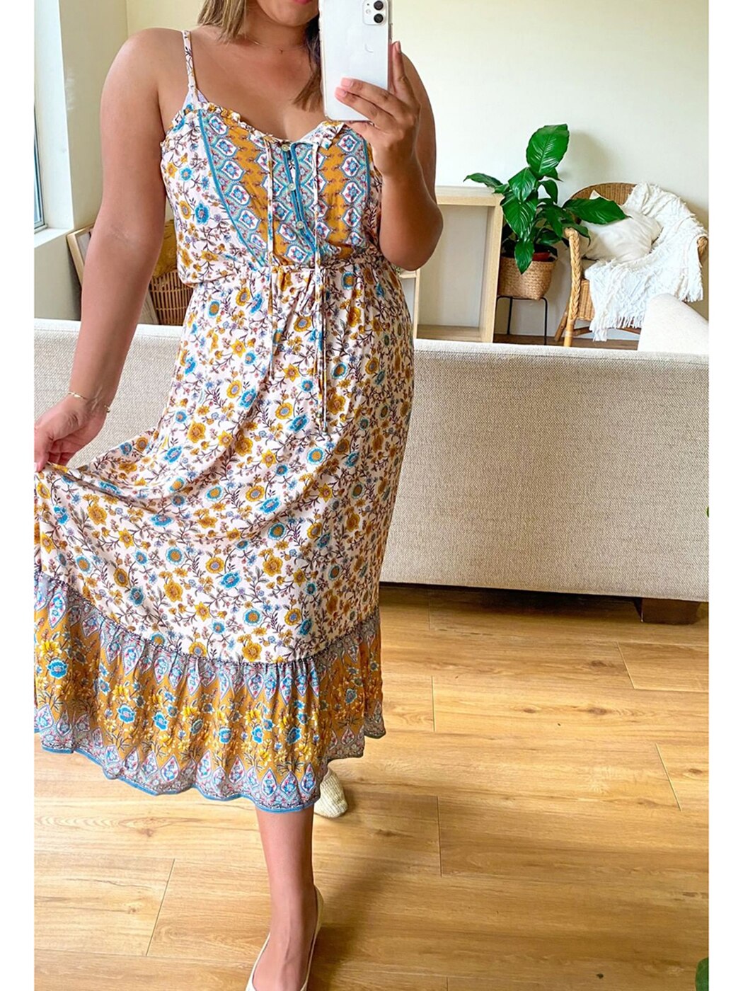 Women Clothes  Elegant Long Dresses Floral Print Boho Maxi Dress