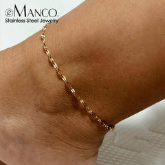 Stainless Steel Fish Lips Chain Anklet