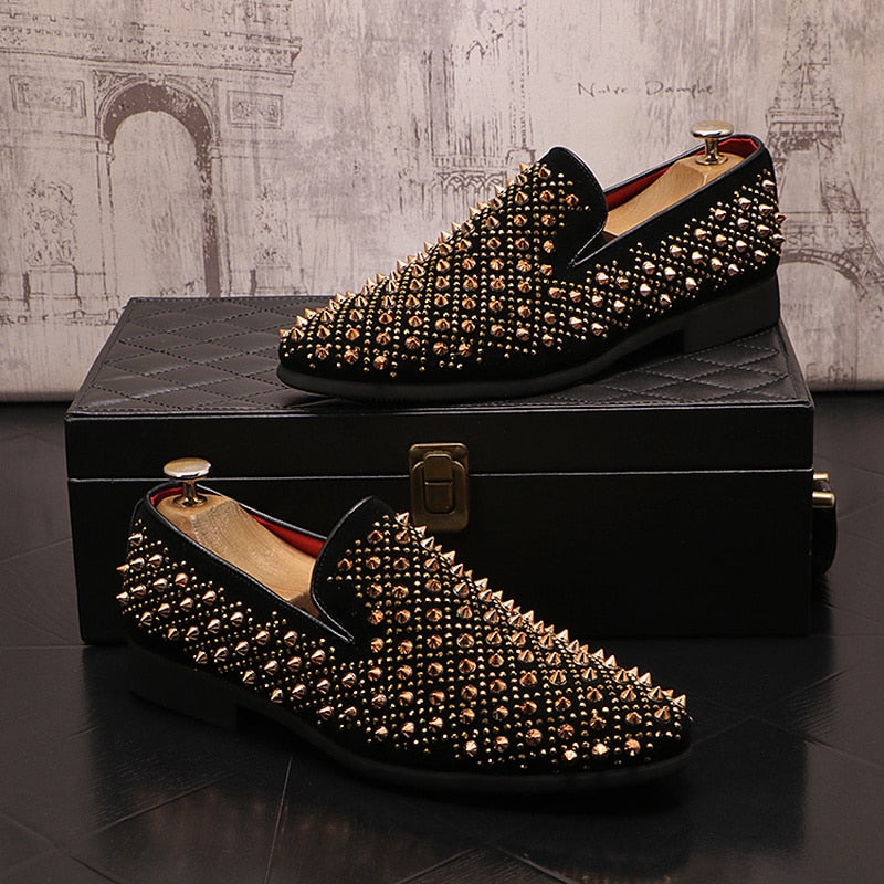 Shoes Flats Loafers Men Handmade Spiked Shoes Soft Moccasins