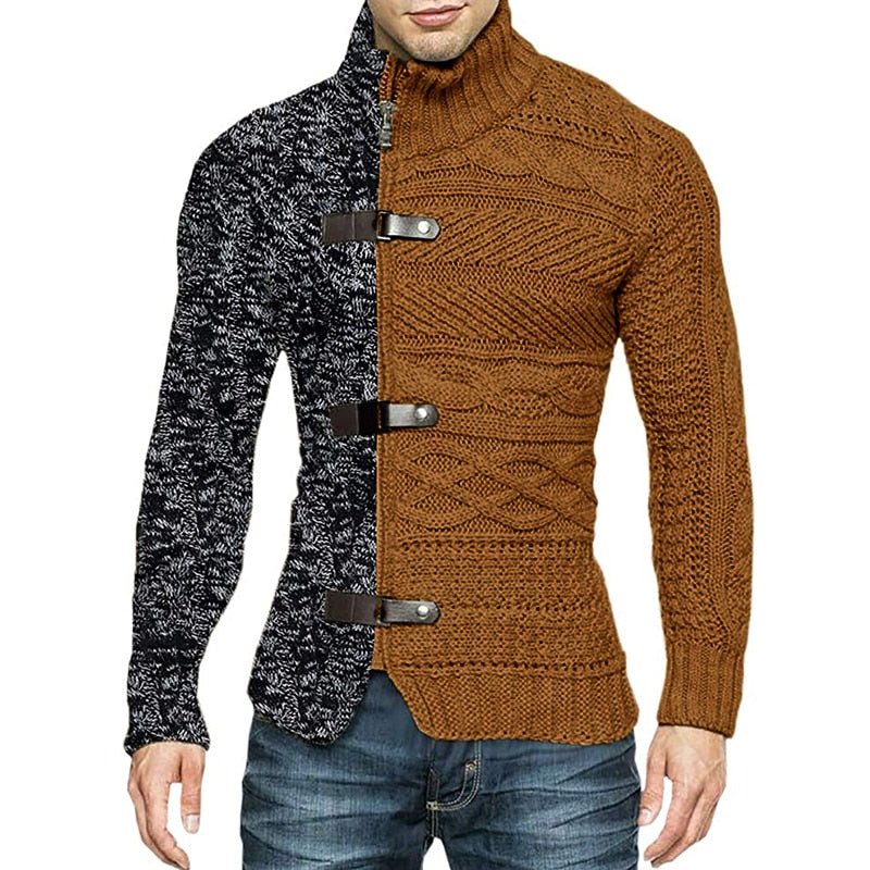 Cardigan Mens Sweater Jacket Knit Sweater Coat Zipper Knitted Sweater Slim Tops