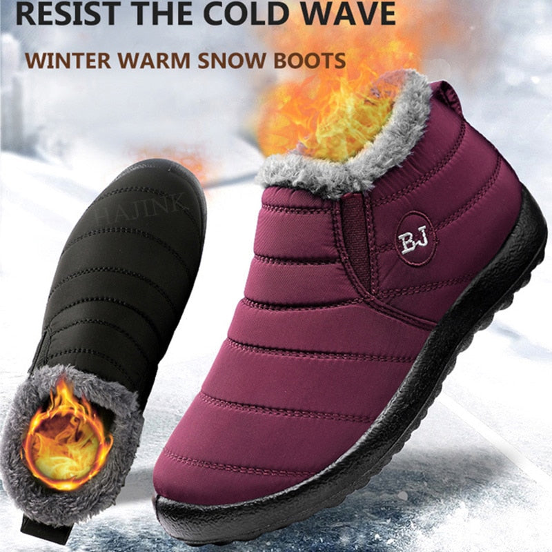 Men Boots Winter Shoes Waterproof Snow Boots Winter Warm Fur Ankle Boots