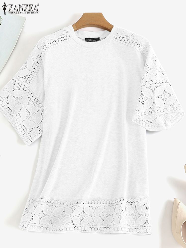 Bohemian Lace Tops Women Summer Blouses