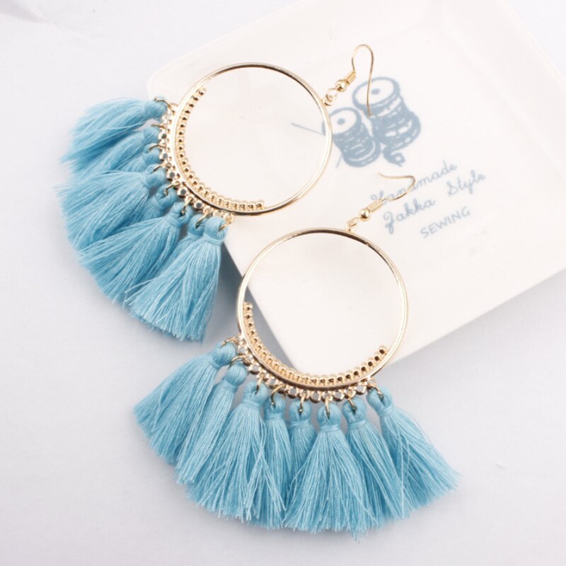 Fashion Tassel Earrings Creative Jewelry Large Hoop Earrings