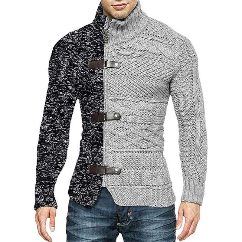 Cardigan Mens Sweater Jacket Knit Sweater Coat Zipper Knitted Sweater Slim Tops