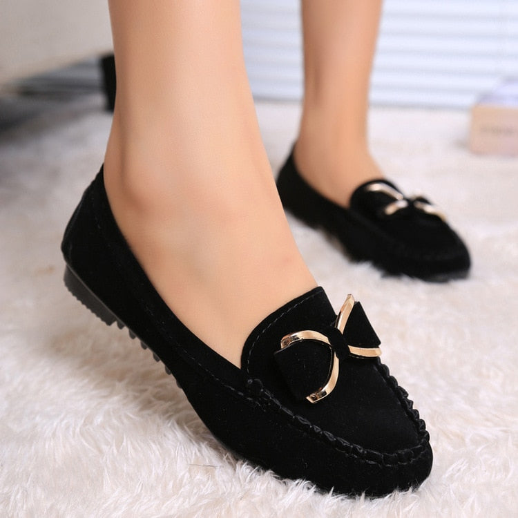 Casual Lofers Women Flat Shoes Ladies Elegant Butterfly-Knot Comfortable Shoes Women Soft Classic Office Shoes