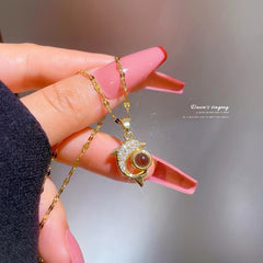 style retro trend moon necklace